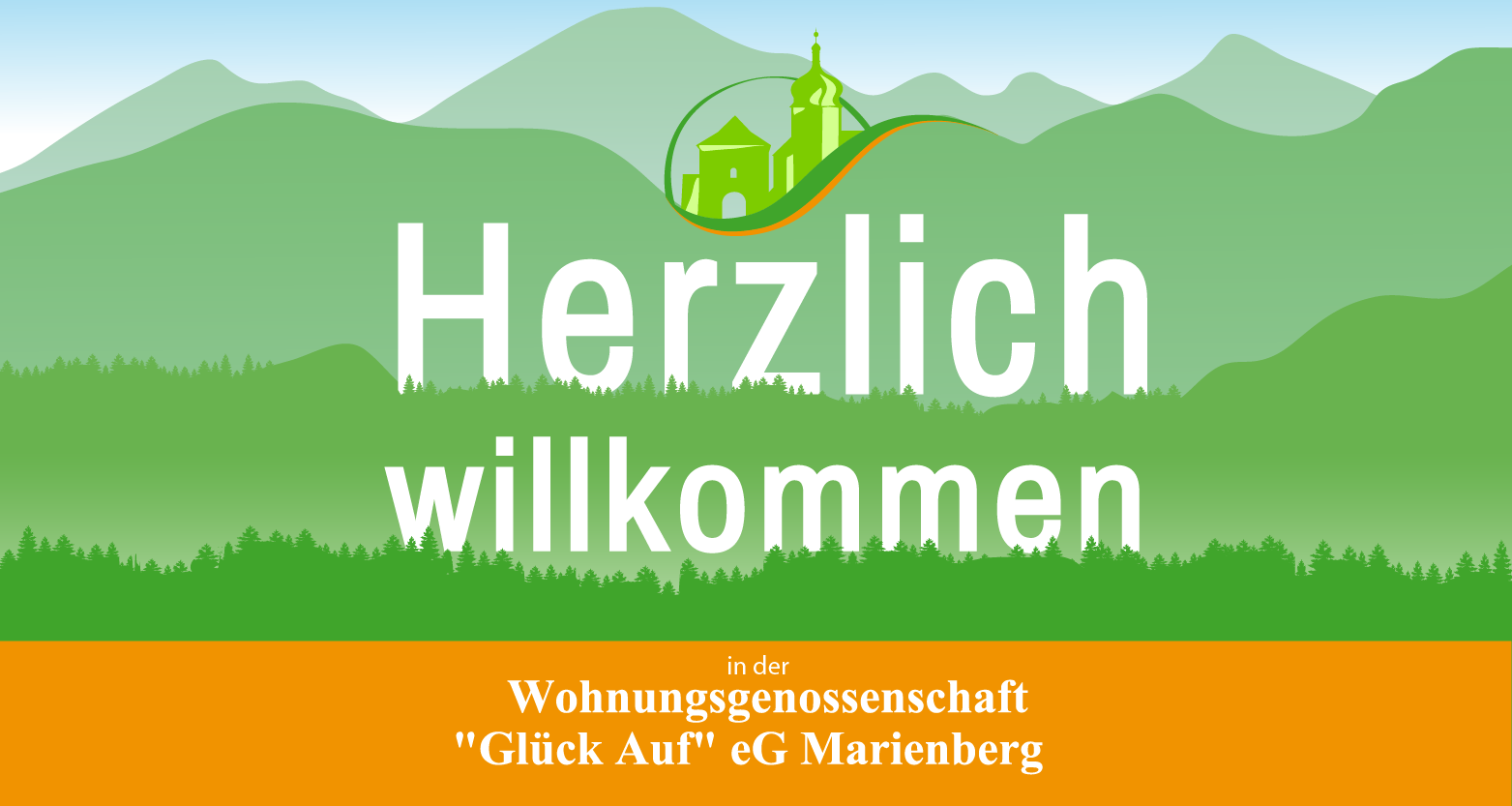 Begrüßunstext: Herzlich willkommen in der Wohnungsgenossenschaft "Glück auf" eG Marienberg