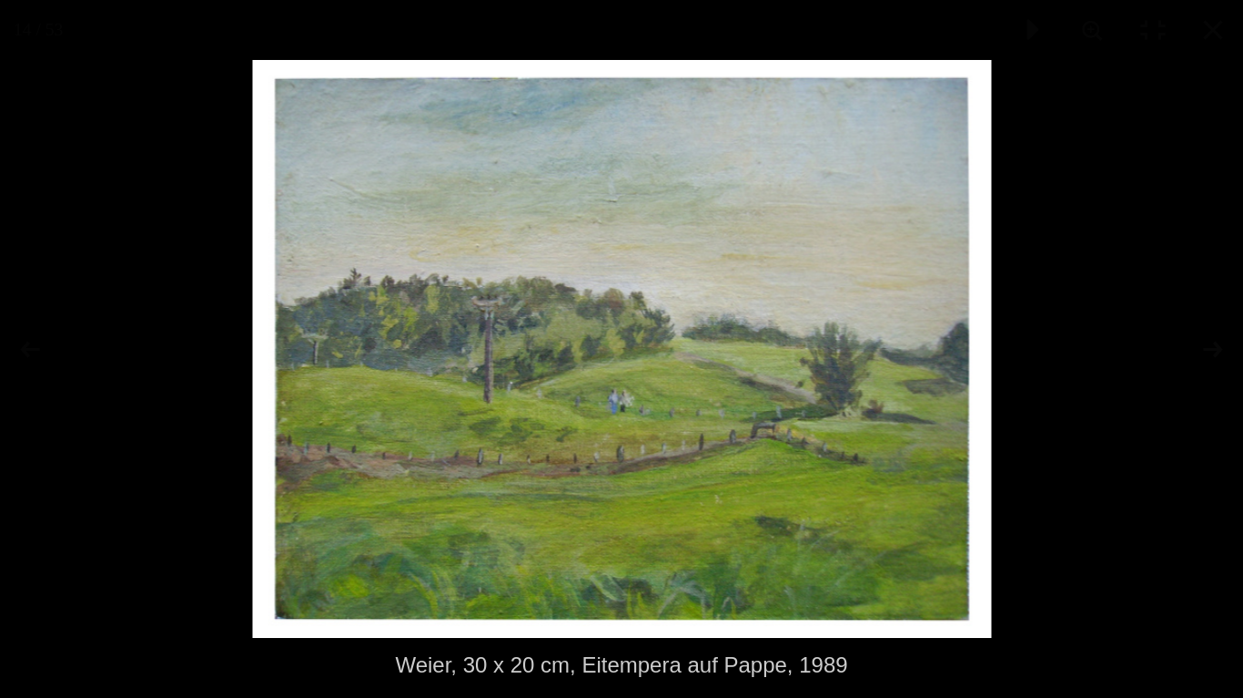 Weier, Eitempera auf Pappe, 20 x 25 cm, 1986