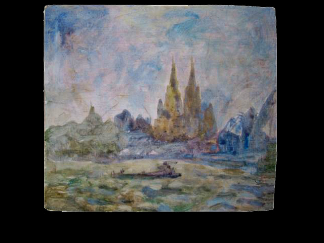 Kölner Dom, 35 x 35 cm, Eitempera auf Gips, 1999
