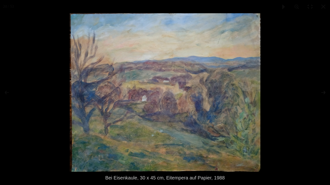 Scherfbachtal, Eitempera auf Papier, 30 x 40 cm, 1989