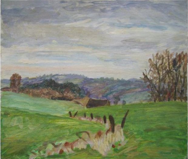 Bei Ommerborn, 30 x 25 cm Eitempera auf Holz, 1988