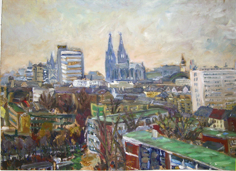 Köln, Öl auf Harftfaser, 55 x 40 cm, 1990