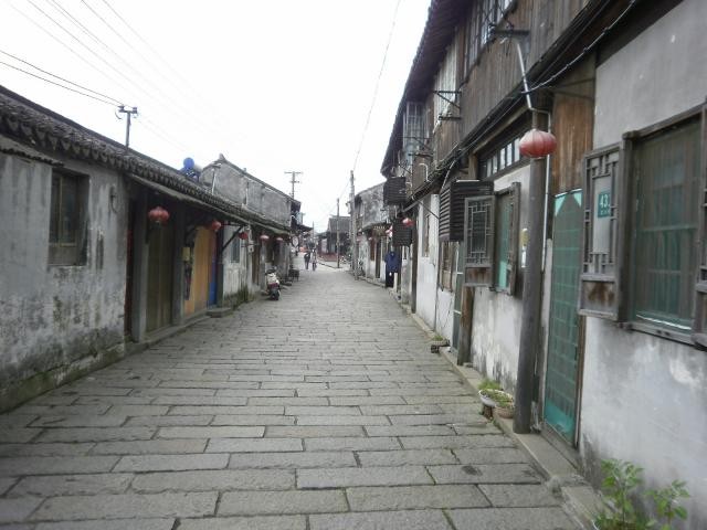 枫泾古镇北大街入口 视角后侧是白牛新村(左后)、枫阳新村(右后)两个学区房小区