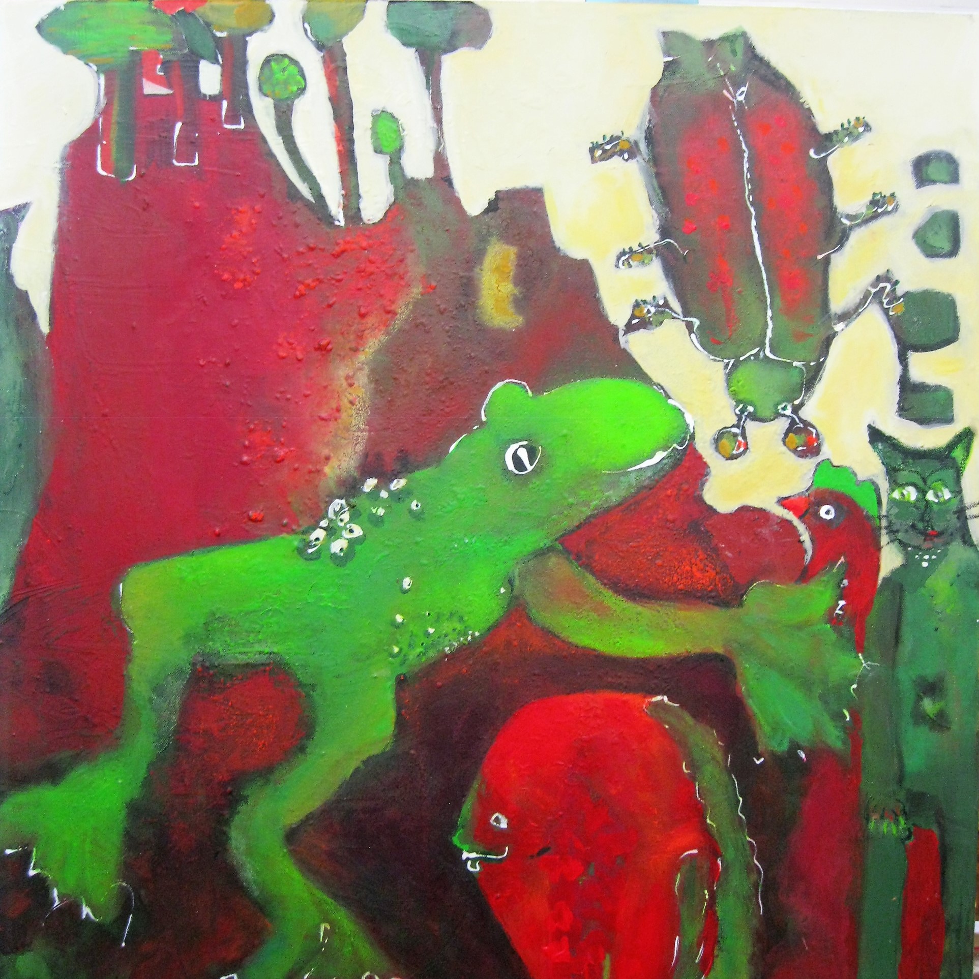 Froschgeflüster 70x70 cm