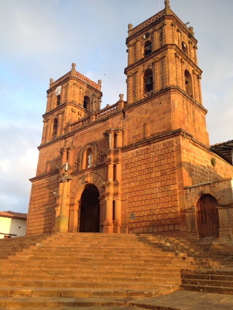 Church in Barichara's main plaza