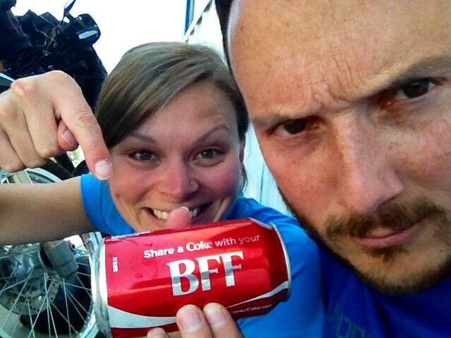 Jay doesn't agree with Coke's philosophy- during our lunch in Simms
