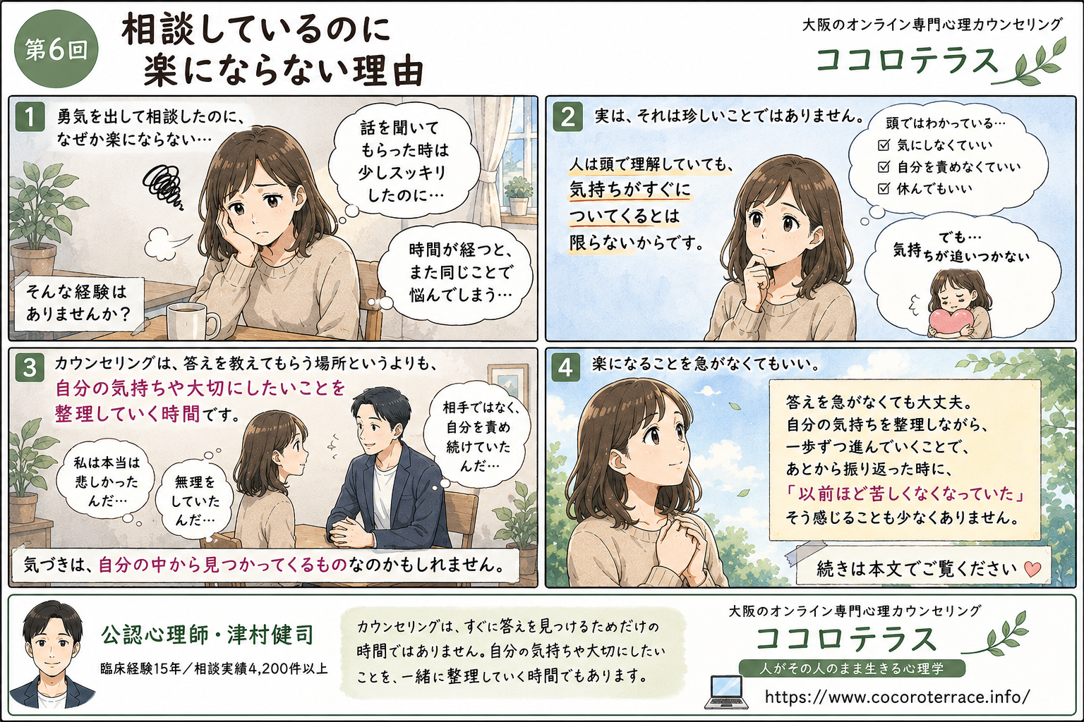 相談しているのに楽にならない理由｜カウンセリングで本当に大切なこと
