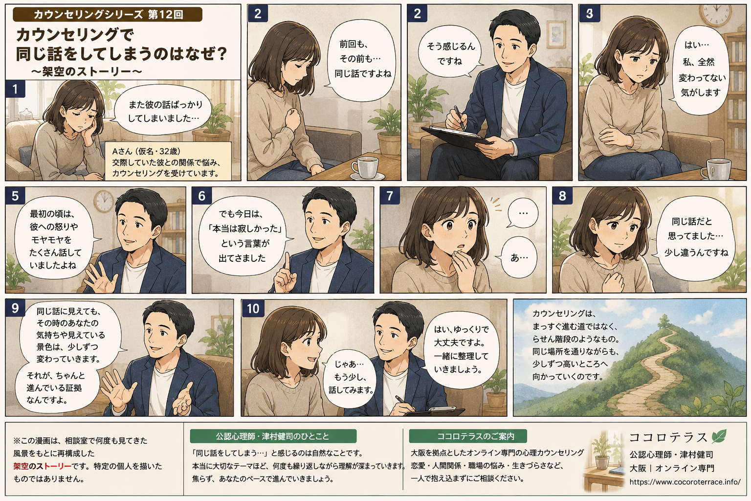 カウンセリングで同じ話をしてしまうのはなぜ？