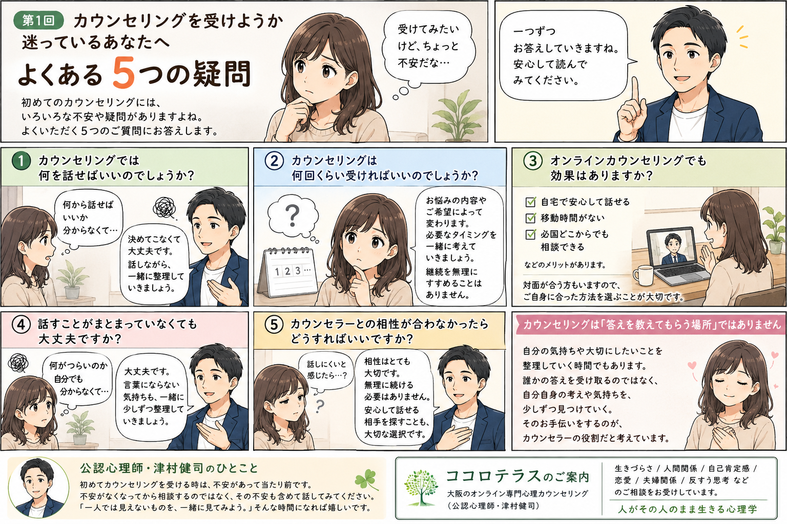 カウンセリングを受けようか迷っているあなたへ｜よくある5つの疑問