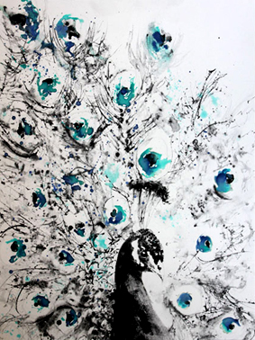 Le Paon Bleu - 80x60cm - 2017