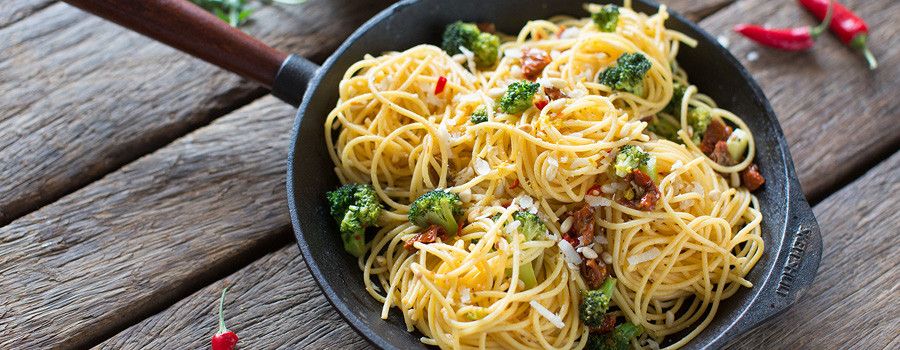 Pikante Spaghetti mit Chili & Brokkoli