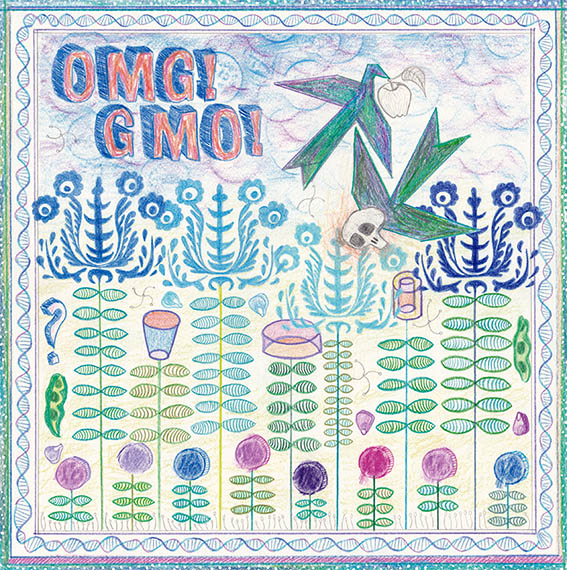 OMG GMO 2018 Pencil and Colored Pencil on Paper 30x30cm © Cindy Leitner