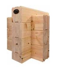 Wandaufbau für Massivholzhäuser - Holz - Kiefer