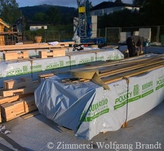 Holzhaus Bausatz Lieferung auf der Baustelle - Blockhausbau - Niedersachsen 