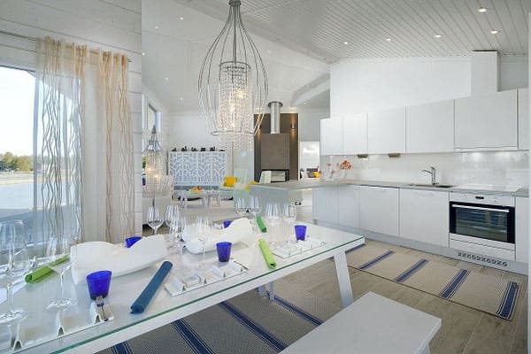 Blockhaus als Wohnhaus - offene Wohnküche ist ein Highlight - Finnische Holzhäuser - Blockhäuser aus Finnland - Holzhaus Bauen - Deutschland - Bungalow - Einfamilienhaus - Wohnhaus - Hamburg - Offenbach - Badeborn - Bonn - Münster - Hausbau 