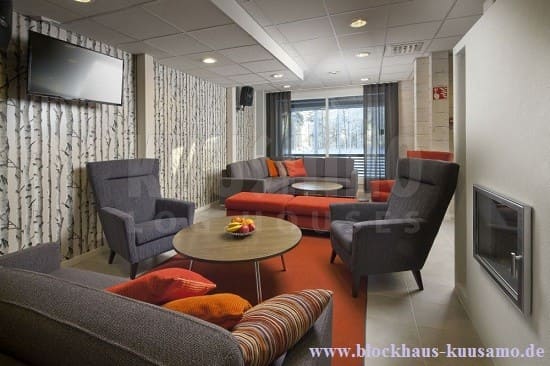 Kaminzimmer im Blockhaus - Hotel im Blockhaus - Blockhäuser in der schönsten Architektur - Geprüfte Qualität aus Finnland 