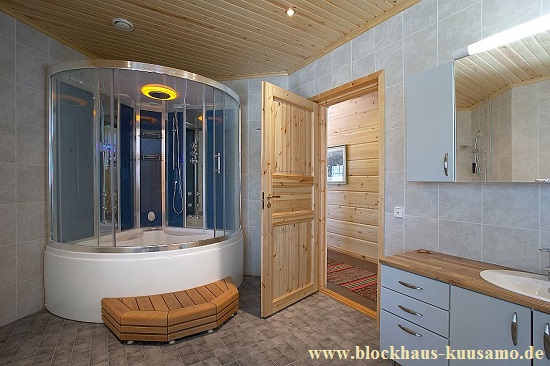 Badezimmer im Blockhaus - Wohnblockhaus
