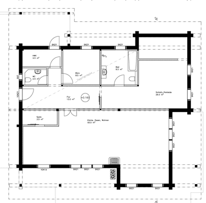 Holzhaus Grundriß