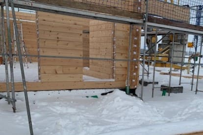 Blockhaus Baustelle in Bayern 