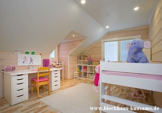 Kinderzimmer im Blockhaus - Gesundes Wohnen im Blockhaus - Einfamilienhaus - Holzhäuesr in Hessen