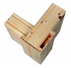 Blockbalkenwand mit Kurzecke -  Entwurfsplanung, Zeichnungen, Bauherr, Bauvorhaben, Schneelastzone, CE-Kennzeichnung, Typenhaus, Baukosten, Designerhaus, Nullenergiehaus