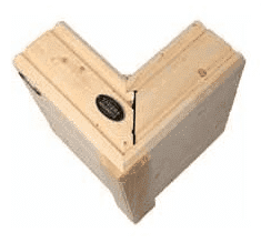 0-Ecke - Blockhausbau - Lamellenbalken 275x275 mm