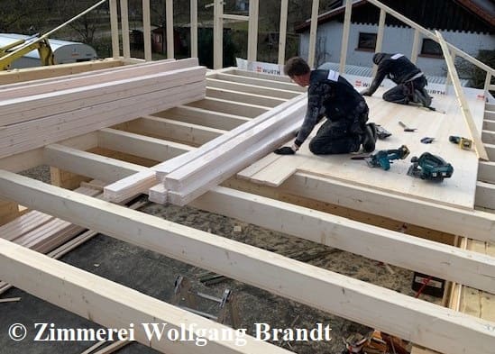 Zwischendecke - Holzhaus bauen - Bayern 