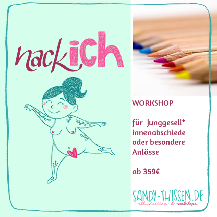 Workshop Figuren zeichnen lernen bei einer Kinderbuchillustratorin. JGA in Oberhausen, Ruhrgebiet , Nordrhein-Westfalen