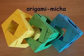 3 Verschlungene Würfel/Autor:Rona Gurkewitz,Bennett Arnstein/Faltarbeit:Origami-Micha