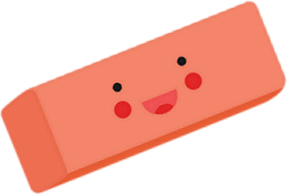gomme - fourniture scolaire - éducation - smiley émoticône émoji cartoon clipart illustration - artémotic