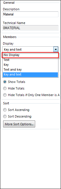 SAP Analysis for Office Design Panel Properties