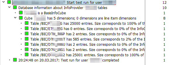 Log about the test