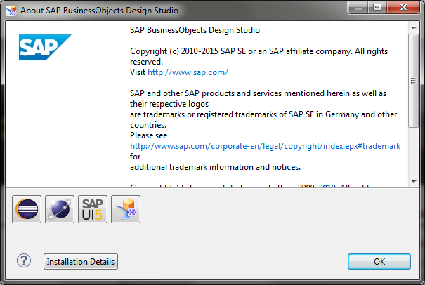 SAP Design Studio About Installation Details