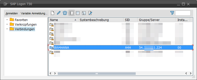 SAP Logon Pad with BW/4HANA