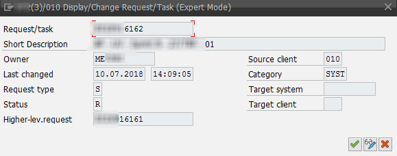 Change request/task