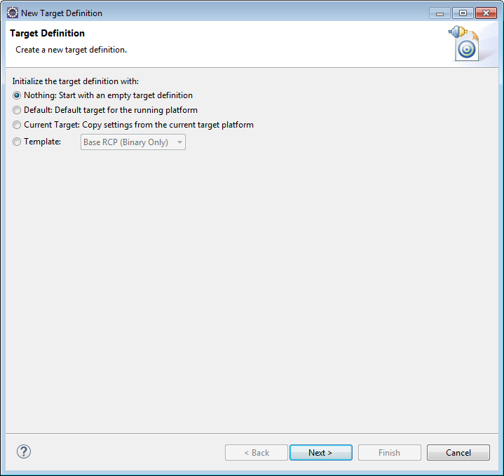 Eclipse Create a new target definition