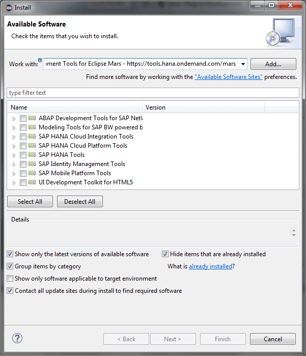 Eclipse Select BW Modeling Tools