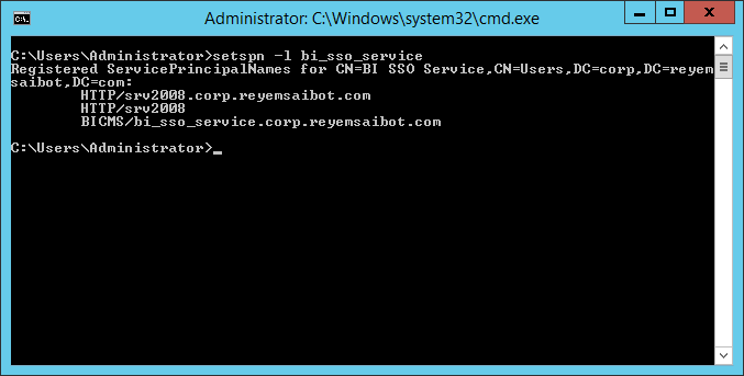 Command Prompt setspn