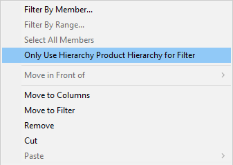 Only use hierarchy for filter