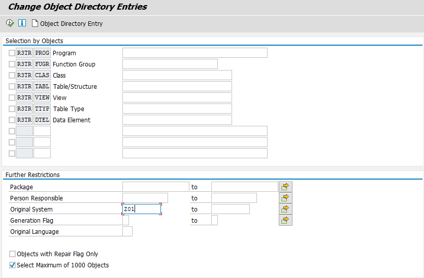 Change Object Directory Entries Restrictions