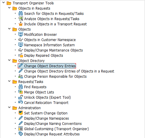 SE03 Change Object Directory Entries