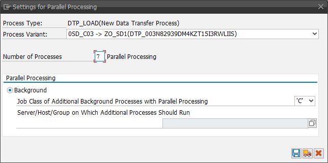 DTP settings for parallel processing