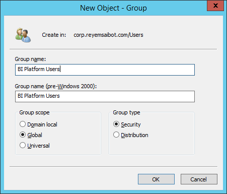 Active Directory create group