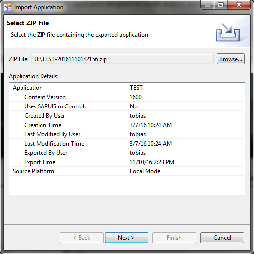 SAP Design Studio Import Application