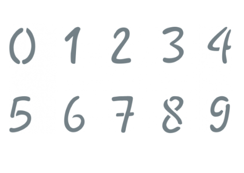 Numéros - Hauteur des chiffres : 3,5cm