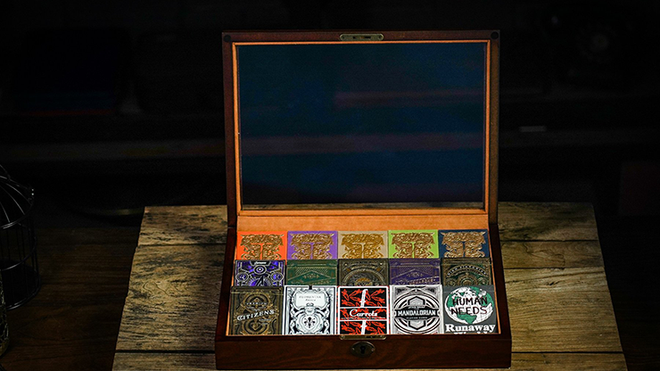 TCC製 傾斜ディスプレイケース（透明窓）/ 15 Deck Wooden Storage Box