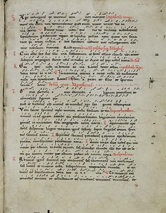 exemple de neumes sur un chant grégorien