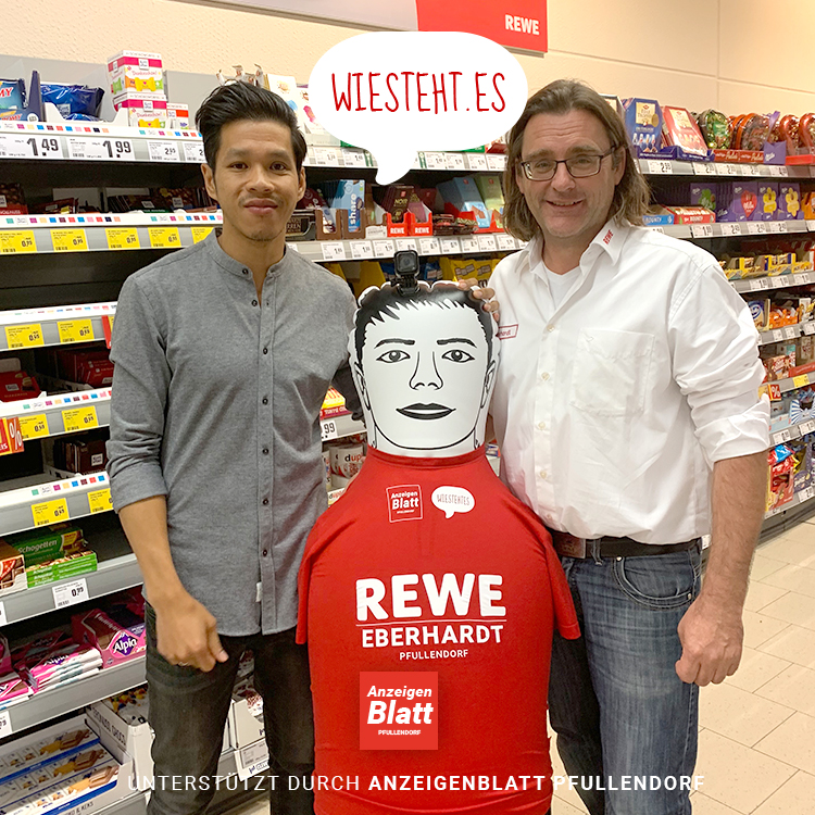 Foto: Links (Hoan Luu Gründer Wiestehtes) und rechts (Kalle Eberhardt Rewe Pfullendorf)