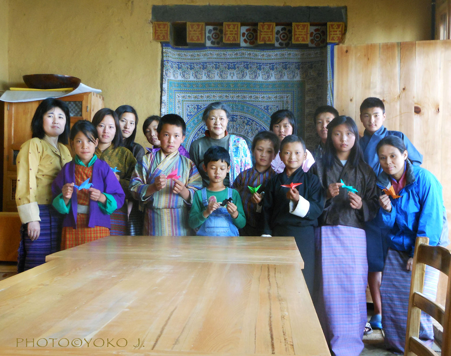 2016 July, YOKO J.  held Art workshop at Ogyen Choling, Tang, Bumthang, Bhutan.