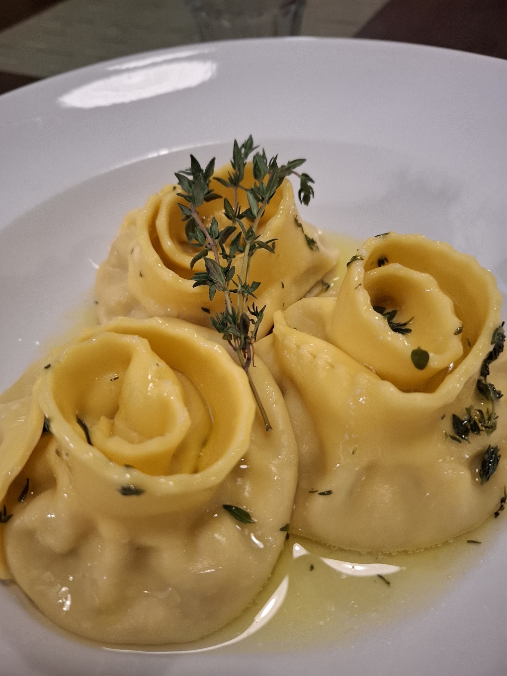 Steinpilzrosen mit Thymian und Trüffelöl